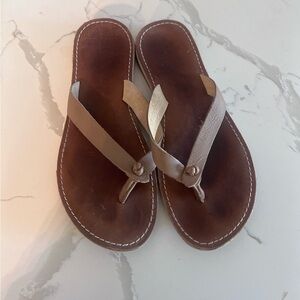 OluKai leather flip flop